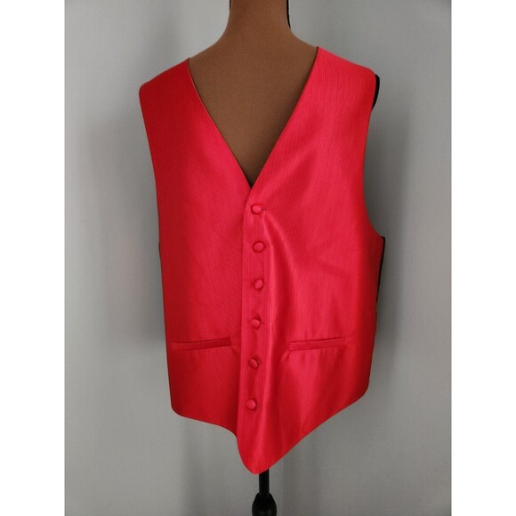 Bruno‎ Piattelli Red Rib Tuxedo Formal 4 Pc Vest Tie Bow Hanky Large prom - Picture 10 of 14